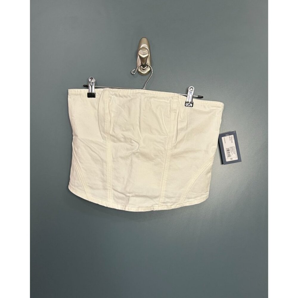 NWT Women's Denim Corset Tube Top - Universal Thread White 10